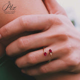 Custom Ring Two Pear Shape Open Moissanite Lab Grown Gemstones 925 Sterling Silver Wealth Charms Anniversary Gift Daily