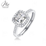 Princess Cut 1CT Halo Moissanite Ring
