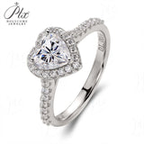 Heart Cut 1CT 925 Sterling Silver Halo Moissanite Ring Women Only Gifts For Festivals And Anniversaries