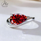 S925 Ring With 3CT Pear Shaped Moissanite D Color/Ruby/Sapphire/Colombian Emerald /Zambian Emerald VVS1 Clarity Customized For Banquet & Festival Gifts