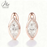 1CT Marquise Earrings D Color Moissanite/Ruby/Colombian 10k 14k S925 Plated Gold Ear Stud for Woman Engagement Christmas Party