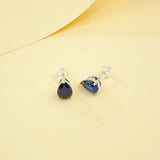 Lab Grown Gemstone Earrings 3.7-5CT Ruby Sapphire Colombia Padparadscha 925 Silver Three Claw Design Pear Earring Hypoallergenic