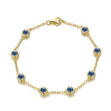 Moissanite Bracelet with 2.4CT D White/Black/Vivid Blue/Green Round Moissanite 925 Silver Plated Gold Women Man Party Gift Daily