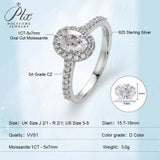 Oval Cut 1CT 925 Sterling Silver Halo Half Eternity Moissanite Ring Women Only Gifts For Festivals And Anniversaries