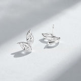 Double Clover Earrings with4CT D Color Marquise Cut Moissanite 925 Silver Plated White Yellow Gold Ear Stud Fashion Daily Jewely