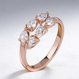 1.8CT Moissanite Pear Cut Minimalist Open Ring White Gold Yellow Gold Rose Gold Radiant Light Women Fine Jewelry