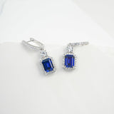 Emerald Cut 2.7-4CT Custom Earrings for Women Lab Grown Gemstones Ruby/Sapphire/Padparadscha Hypoallergenic Christmas Gift