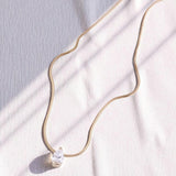 10K 14K 18K Yellow Gold Snake Chain Necklace 2CT Pear Cut Lab Diamond Pendant Necklace Custom Birthday Anniversary Gift