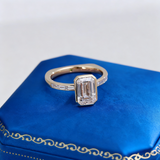 Diamond Ring Customize 2ct Emerald Cut 10K 14K 18K 925 Silver Proposal Band jewelry for Woman Hypoallergenic Birthday Gift