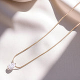 10K 14K 18K Yellow Gold Snake Chain Necklace 2CT Pear Cut Lab Diamond Pendant Necklace Custom Birthday Anniversary Gift