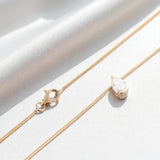 10K 14K 18K Yellow Gold Snake Chain Necklace 2CT Pear Cut Lab Diamond Pendant Necklace Custom Birthday Anniversary Gift