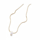 10K 14K 18K Yellow Gold Snake Chain Necklace 2CT Pear Cut Lab Diamond Pendant Necklace Custom Birthday Anniversary Gift