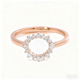 HMJ Ring Lab Grown Diamond 18K 14K 10K Gold Silver Band Sunflower Halo jewelry for Men Women No Fade Dazzling Fire Vintage