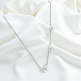 Gradient Moissanite Necklace for Women 3 Gems Pear Cut Certified Luxury Pendant 0.5-5CT Jewelry Sterling Silver 925