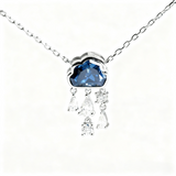 Light Luxury Design Blue Cloud Pendant Elegant Niche Collarbone Chain S925 / 10K / 14K / 18K Stylish & Sweet Necklace Women Exclusive Christmas Gift Allergy Resistant