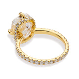 Customized Ring 925 Sterling Silver Moissanite Two-Tone Diamond Tiara Ring With GRA VVS1 E-Cushion 10K 14K 18K Gold Plated Ring