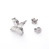 Clover & Marquise-Cut D-Color Moissanite Earring & Necklace Set 925 Silver Plated with Gold Hypoallergenic - Ideal for Women's Daily Wear & Holiday Gifts