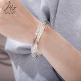 Customized Moissanite Gemstone Bangles Round D Color Full Size Fine Fashion Elegant for Woman Man Anniversary Party Gift Charms