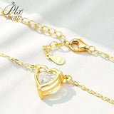 Love Heart Necklace with1/2/3CT D Color Moissanite S925 Plated White Yellow Rose Gold Chain for Woman Engagement Chrisrmas Charm