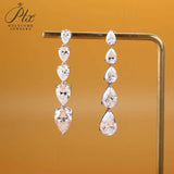 Pear-shaped Earrings Set with D/VVS Grade Moissanite & Colored Gemstones  This Jewelry Is An Ideal Choice for Party Gifts