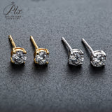 Cultivated Diamond Stud Earrings Round D Color VVS1 925 Sterling Silver Hypoallergenic Non Tarnish Minimal Commute Earring