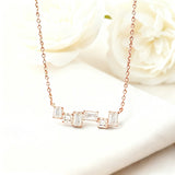 Moissanite Necklace with3CT D Color Asscher/Emerald Cut Moissanite S925Plated White Yellow Rose Gold Chain Engagement Daily Gift