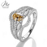 Vintage Hollow Out Champagne Moissanite Ring Women Only Gifts For Festivals And Anniversaries