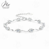 Moissanite Curve Wave Bracelet Adjustable Chain Chic Women’s Jewelry Subtle Sparkle Minimal Design Everyday Wear