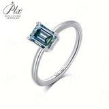Emerald Cut Ring 1-10CT Moissanite&Ruby&Sapphire&Zambian 925 Sterling Silver Wedding Eternal Band Anniversary Gift Classical