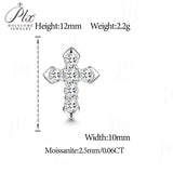 Men's Hip Hop Cross Earrings 925 Sterling Silver Low Allergy VVS1 GRA Certified Moissanite Iced Out Stud Earrings Luxury Ear Jewelry for Men Women Gift Ready Daily Wearable