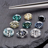 Sparkling Multicolor Moissanite Oval Cut 8Hearts 8Arrows Brilliant Facets Exquisite Loose Gemstones for Jewelry Crafting