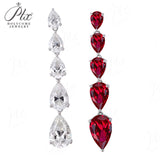 Pear-shaped Earrings Set with D/VVS Grade Moissanite & Colored Gemstones  This Jewelry Is An Ideal Choice for Party Gifts