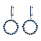 Hoop Earrings 2.6CT D White/Black/Champagne/Vivid blue Round Moissanite S925 Silver Plated for Fishion Party Gift Hypoallergenic