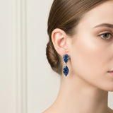 Moissanite Earrings with 4CT Multicolor Pear Marquise Cut Moissanite 925 Silver Ear Stud for Woman Fashion Daily Christmas Jewely