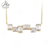 Moissanite Necklace with3CT D Color Asscher/Emerald Cut Moissanite S925Plated White Yellow Rose Gold Chain Engagement Daily Gift