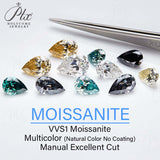 Multicolor Pear Shape Moissanite Diamond Wholesale Loose Stones Lab Grown for Gemstone Charms Engagement Jewelry GRA Certificate