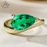 S925 Ring With 3CT Pear Shaped Moissanite D Color/Ruby/Sapphire/Colombian Emerald /Zambian Emerald VVS1 Clarity Customized For Banquet & Festival Gifts