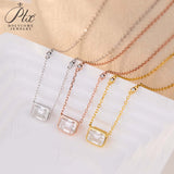 6×8mm Lab Grown Gemstone Emerald Cut Necklace D Color Ruby Sapphire Emerald VVS1 Clarity Banquet Anniversary