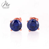 S925 Silver Lab Ruby Emerald Screw Earring 5.0mm Lab-Grown Gemstone Round Stone Fine Jewelry Gift Jewelry For Women Ear Jewel