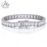 4*6mm Emerald Cut Moissanite Bracelets For Women Man S925 Silver Lab Diamond Bracelet Wedding Party Fine Jewelry
