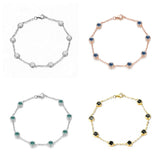 Moissanite Bracelet with 2.4CT D White/Black/Vivid Blue/Green Round Moissanite 925 Silver Plated Gold Women Man Party Gift Daily