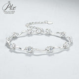 Moissanite Curve Wave Bracelet Adjustable Chain Chic Women’s Jewelry Subtle Sparkle Minimal Design Everyday Wear