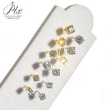 Cultivated Diamond Stud Earrings Round D Color VVS1 925 Sterling Silver Hypoallergenic Non Tarnish Minimal Commute Earring
