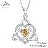 Heart-shaped Clover Necklace 925 Sterling Silver with Moissanite Round Cut VVS1 Jewelry Gift for Women’s Special Occasions