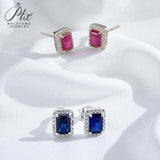 Customized Earrings Emerald Princess Ruby Sapphire Colombia Padparadscha S925 Styles Ear Studs for Thanksgiving Christmas Gift