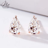 D Color Moissanite Pear Shape Moissanite Stud Screw Back Earring Jewelry 100% 925 Sterling Silver For Women Gift