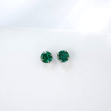 Round Colored Gemstones Earrings with Ruby Sapphire Colombia Padparadscha Paraiba S925 Four-claw Six-claw Design Fishion Gift