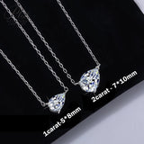 1-2CT Pear Cut Moissanite/Zircon Pendant Necklace S925 Silver East West Solitaire Water Drop Diamond Neck Chain for Women Jewelry