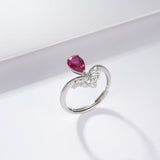 Crown Ring 5X8mm Pear Lab Grown Ruby Sapphire Zambian Padparadscha 925 Silver Ring for Women Man Engagement Christmas Party Gift