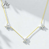 Butterfly Necklace with2.4CT D Color Marquise Cut Moissanite S925 Plated White Yellow Rose Gold Chain Engagement Chrisrmas Daily